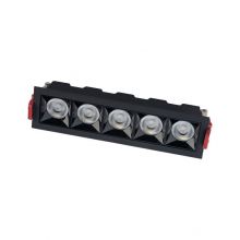Midi led oprawa wpuszczana 5x4W 3000K czarna